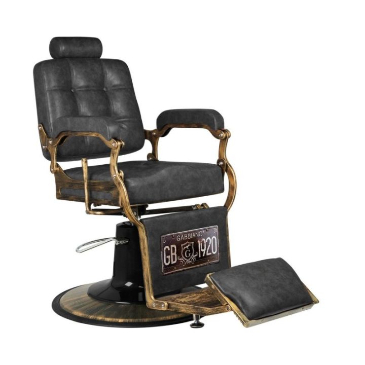Barberio krėslas Gabbiano Boss Old Leather, juodas