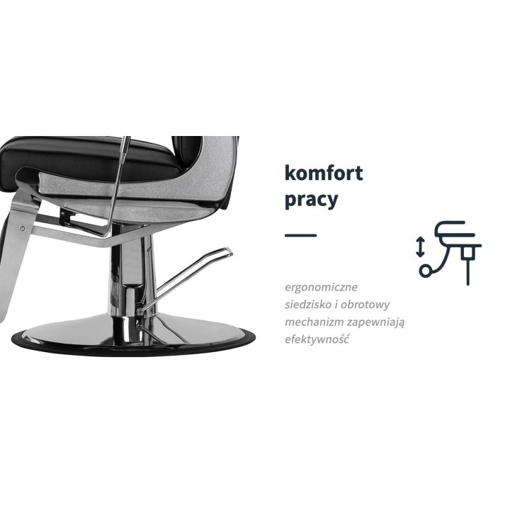 Barberio krėslas su hidrauliniu keltuvu Hair System BM88066, juodas