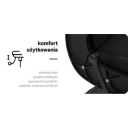 Barberio krėslas su hidrauliniu keltuvu Gabbiano Continental, juodas