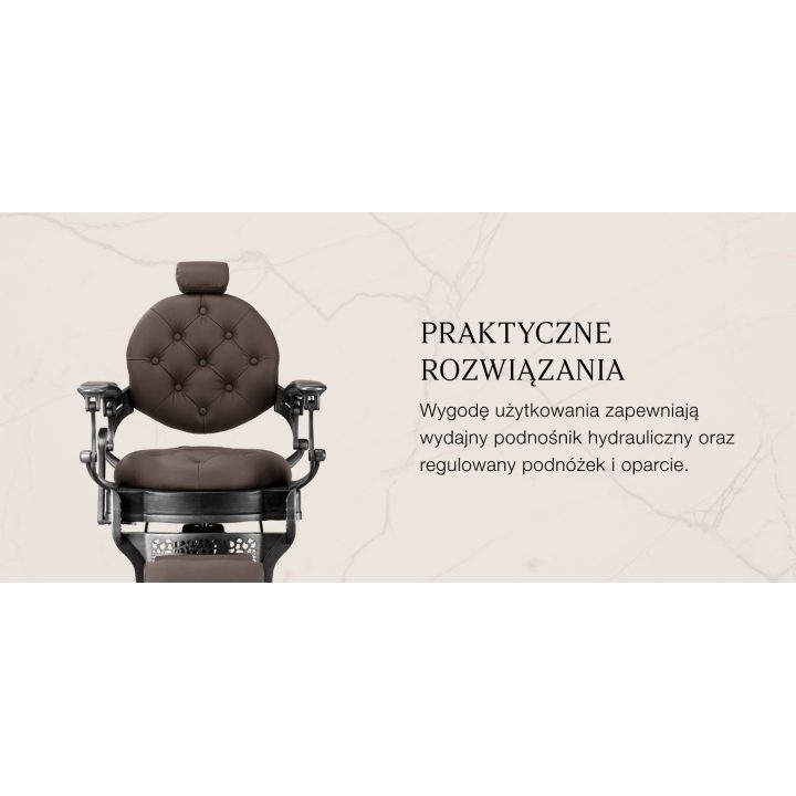 Barberio krėslas su hidrauliniu keltuvu Gabbiano Niccolo, rudas