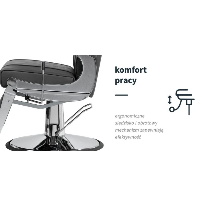 Barberio krėslas su hidrauliniu keltuvu Hair System BM88066, pilkas