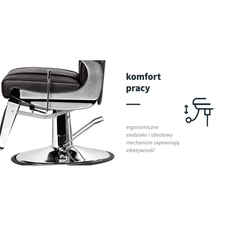 Barberio krėslas su hidrauliniu keltuvu Hair System BM88066, rudas