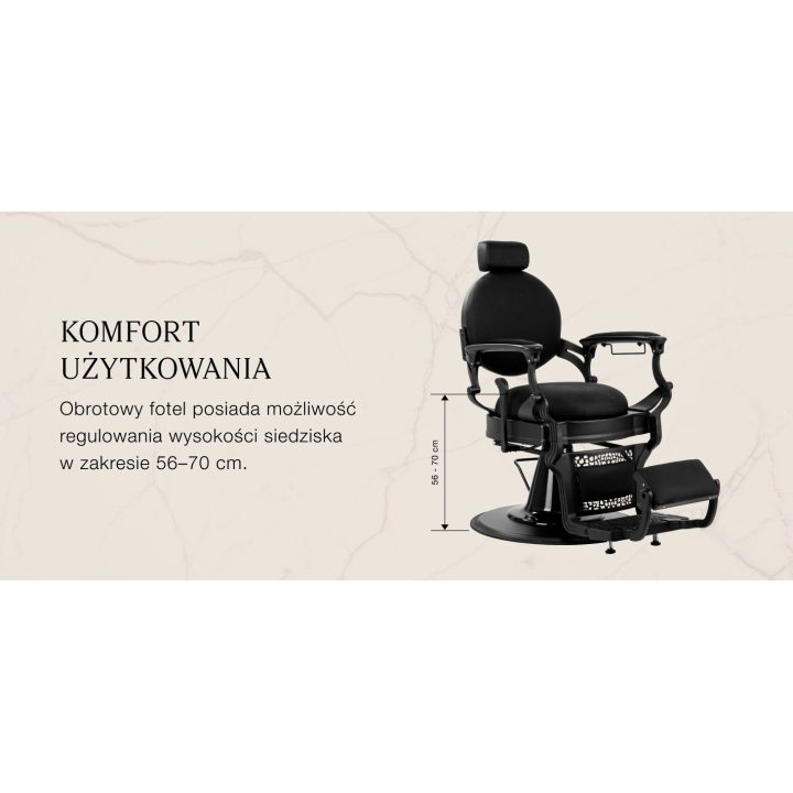 Barberio krėslas be sagų Gabbiano Niccolo, juodas