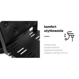 Barberio krėslas su hidrauliniu keltuvu Gabbiano Francesco, juodas