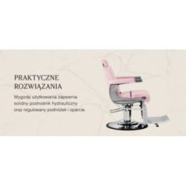 Barberio krėslas su hidrauliniu keltuvu Gabbiano Visionerio, rožinis