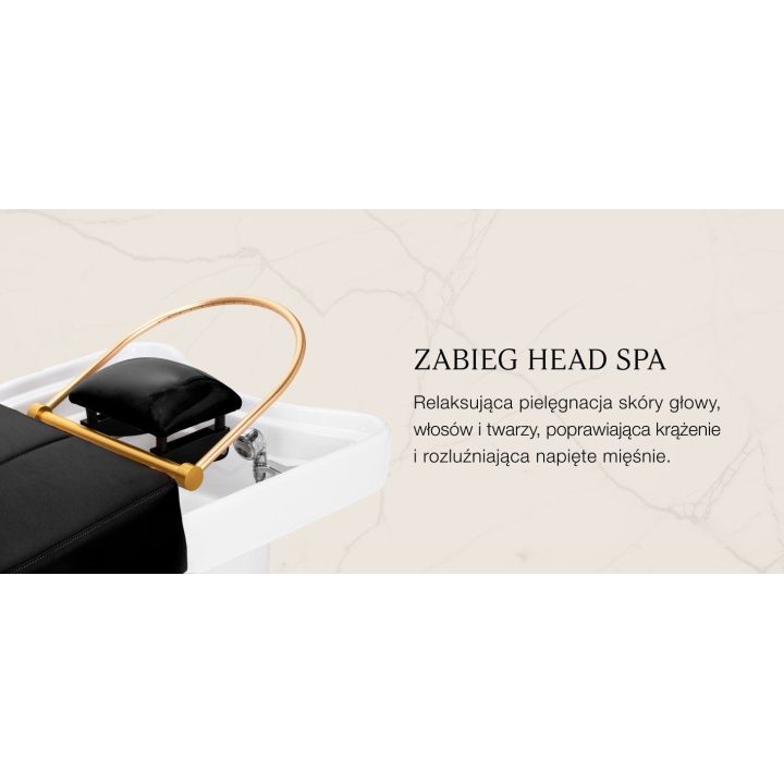 Kirpyklos Head Spa plovimo kriauklė-gultas Gabbiano 017, juoda