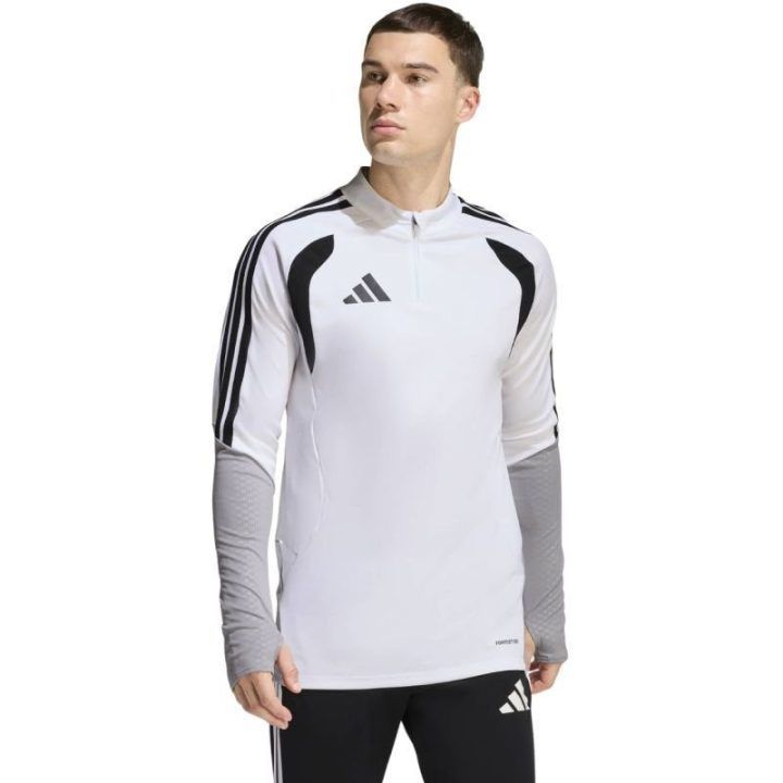 Vyriškas futbolo džemperis su trumpu užtrauktuku adidas Tiro 26, baltas