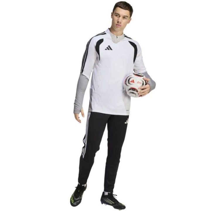 Vyriškas futbolo džemperis su trumpu užtrauktuku adidas Tiro 26, baltas