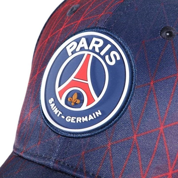 Kepurė su reguliuojama apimtimi PSG, mėlyna ir raudona