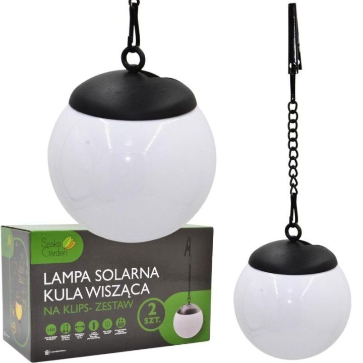 Saulės šviestuvai-kamuoliai Saska Garden, 2 vnt., 10 × 30 cm