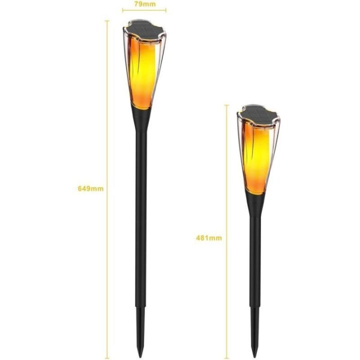 Saulės sodo lempa-fakelas Saska Garden, 65 cm, juoda