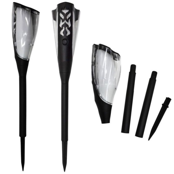 Saulės sodo lempa-fakelas Saska Garden, 65 cm, juoda
