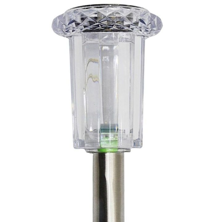 Saulės sodo šviestuvas Saska Garden, 5,5 × 33 cm, sidabro spalvos