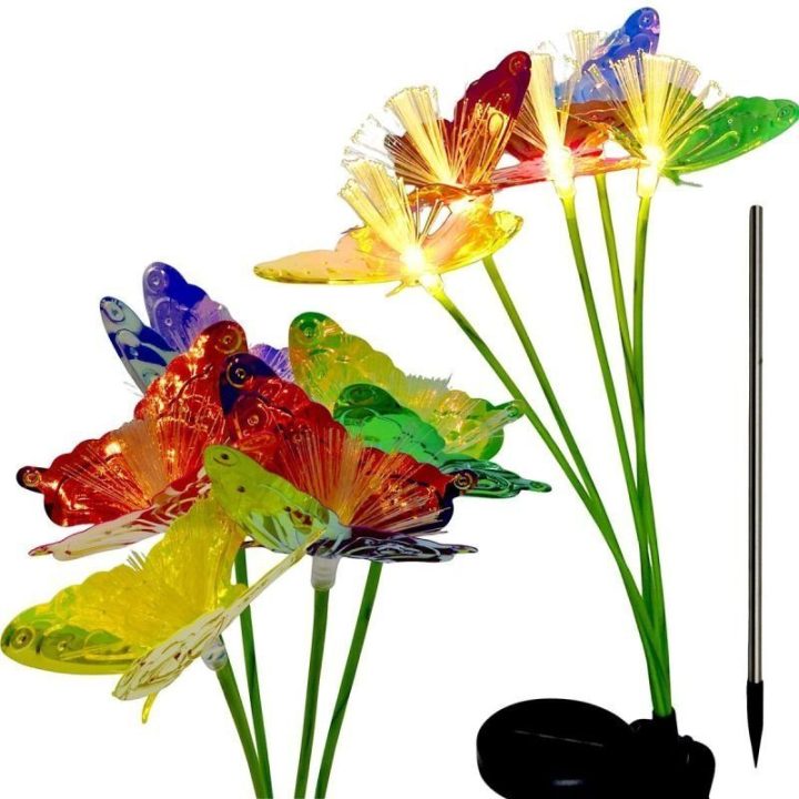 Saulės sodo lempa su judančiais drugeliais Progarden, 6 LED, 72 cm