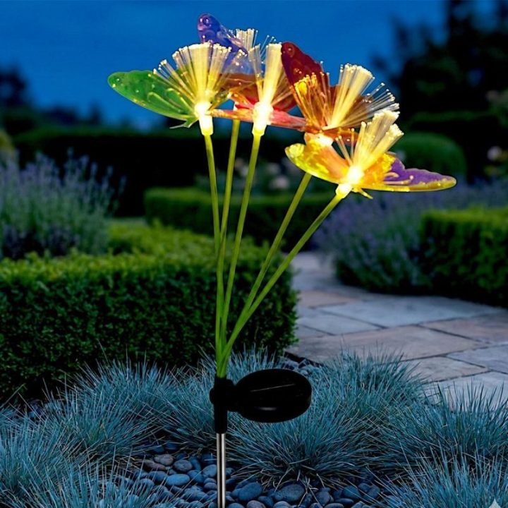 Saulės sodo lempa su judančiais drugeliais Progarden, 6 LED, 72 cm