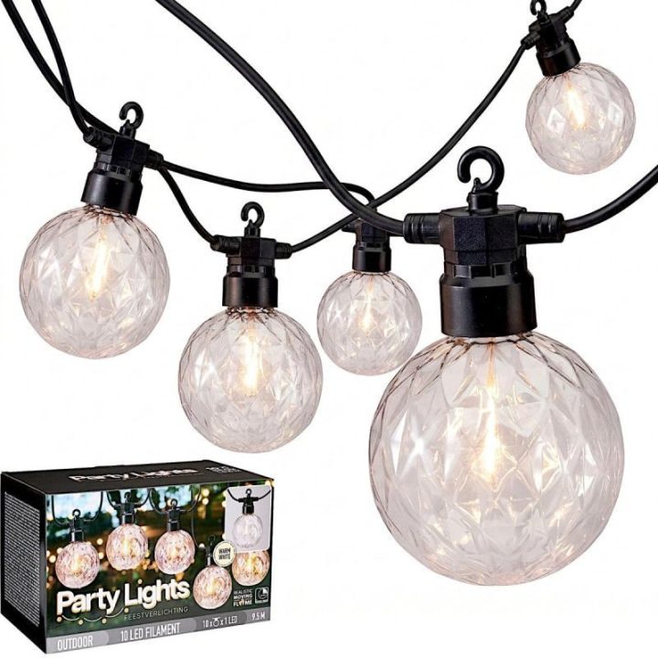 Lauko girlianda su LED lemputėmis ProGarden, 9,5 m, juoda