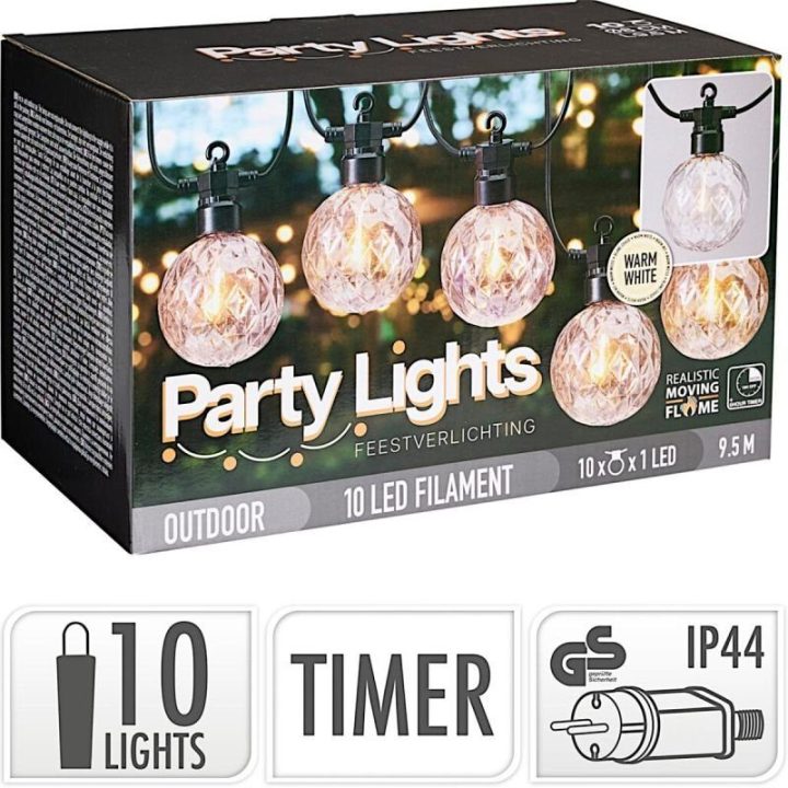 Lauko girlianda su LED lemputėmis ProGarden, 9,5 m, juoda