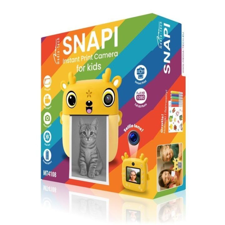 Skaitmeninis fotoaparatas su LCD ekranu Media-Tech Snapi, geltonas