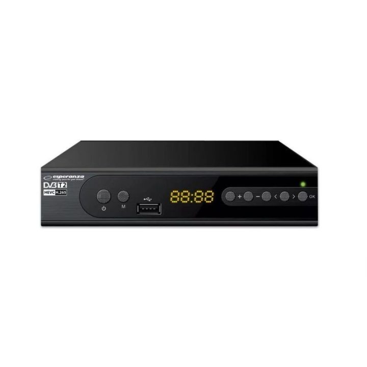 TV imtuvas Esperanza EV106R DVB-T2 H.265/HEVC, juodas