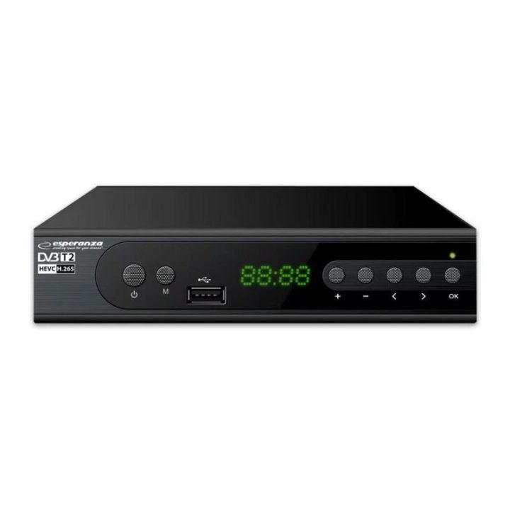 TV imtuvas Esperanza EV106R DVB-T2 H.265/HEVC, juodas