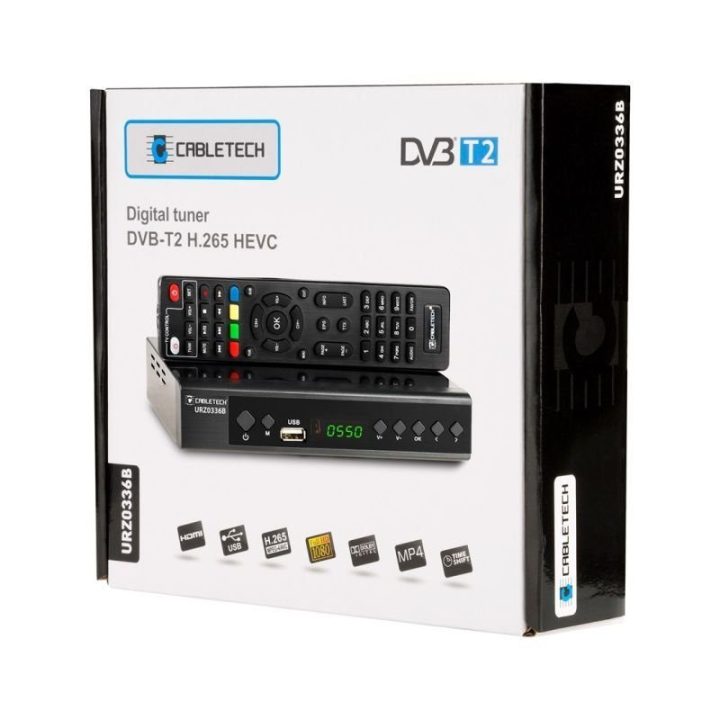 TV imtuvas DVB-T2 H.265/HEVC Cabletech, juodas
