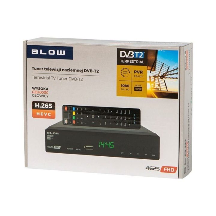 DVB-T2 imtuvas Blow 4625FHD H.265 V2, juodas