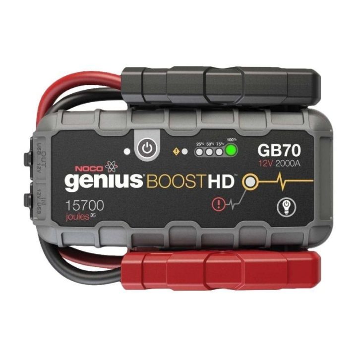 Automobilinis starteris STARTER GB70 Boost, 2000 A, juodas ir pilkas
