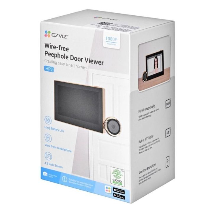 Vaizdo telefonspynė EZVIZ HP2 su Wi-Fi, 2 MP, aukso spalvos