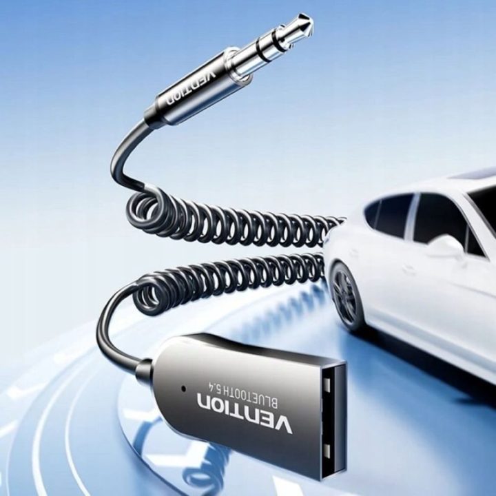 Automobilinis USB „Bluetooth“ garso imtuvas Vention, juodas