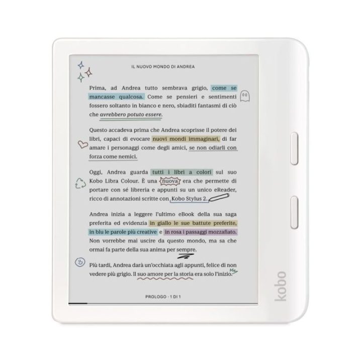 El. knygų skaityklė Kobo Libra Colour, 7 colių, 32 GB, balta