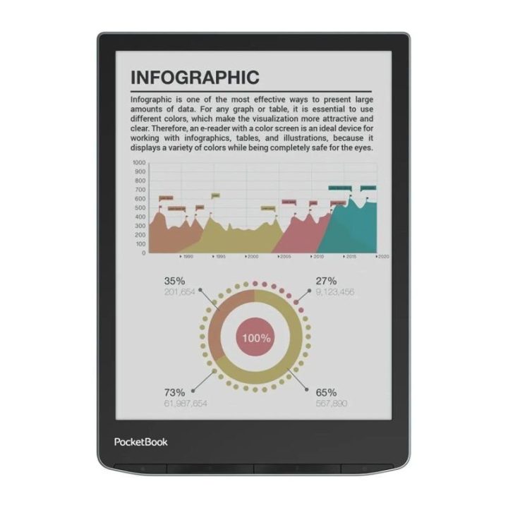 El. knygų skaityklė PocketBook InkPad Color 3, juoda ir sidabro spalvos