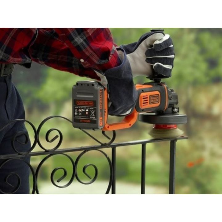 Kampinis šlifuoklis BLACK+DECKER BDBCG720N, 18 V, juodas ir oranžinis