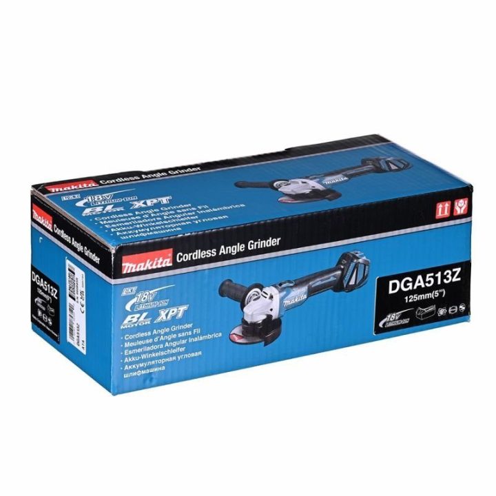 Akumuliatorinis kampinis šlifuoklis Makita DGA513Z, 18 V