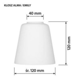 Stiklinis lempos gaubtas Activejet Alma, baltas