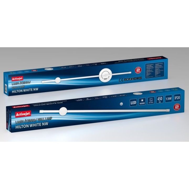 Sieninis LED šviestuvas Activejet AJE-HILTON, 90 cm, baltas