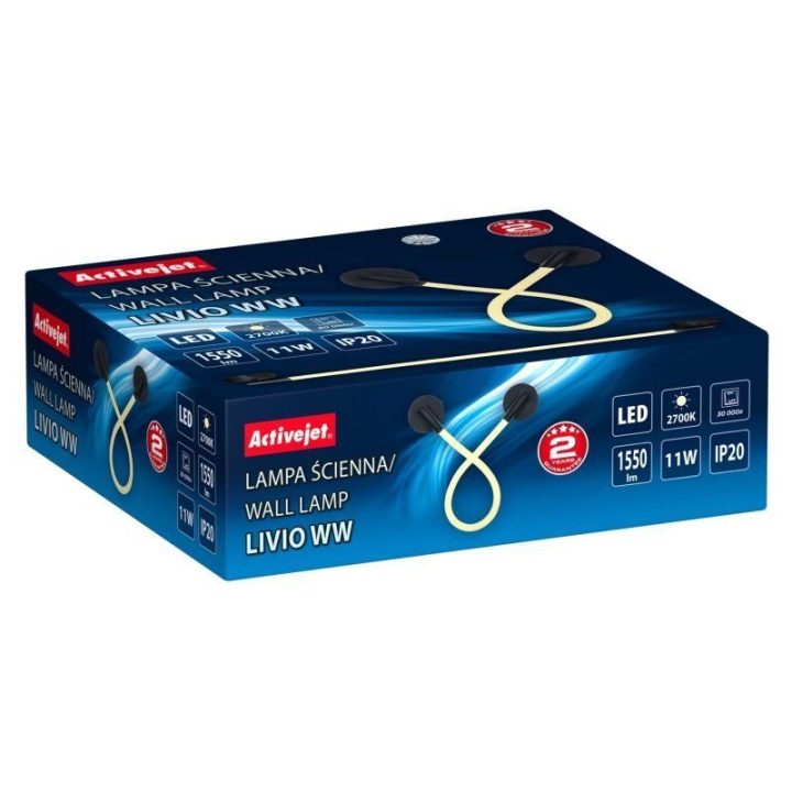 LED sieninis šviestuvas Activejet Livio, juodas
