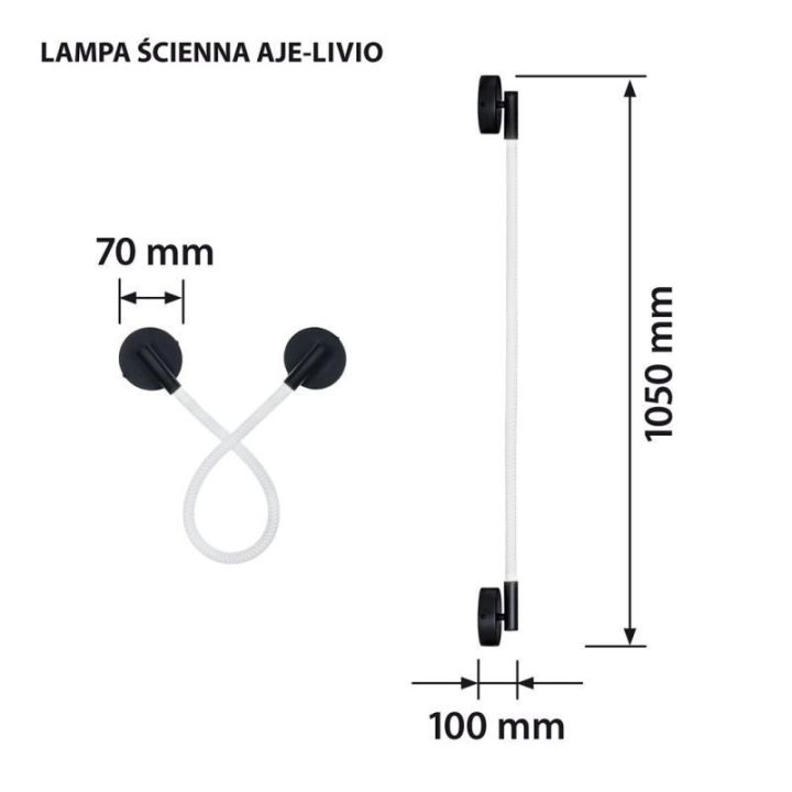 LED sieninis šviestuvas Activejet Livio, juodas