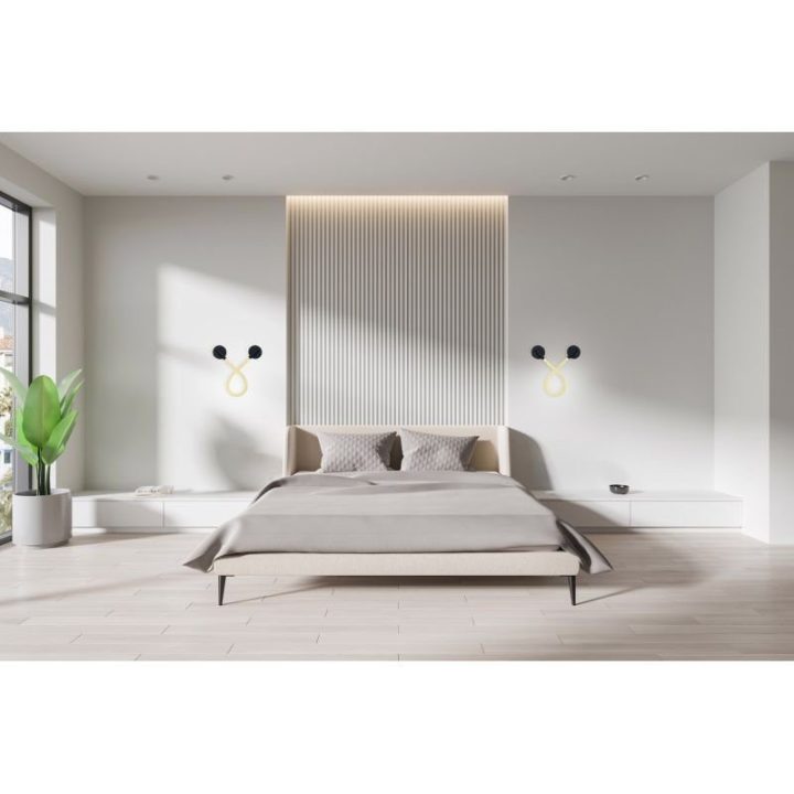 LED sieninis šviestuvas Activejet Livio, juodas