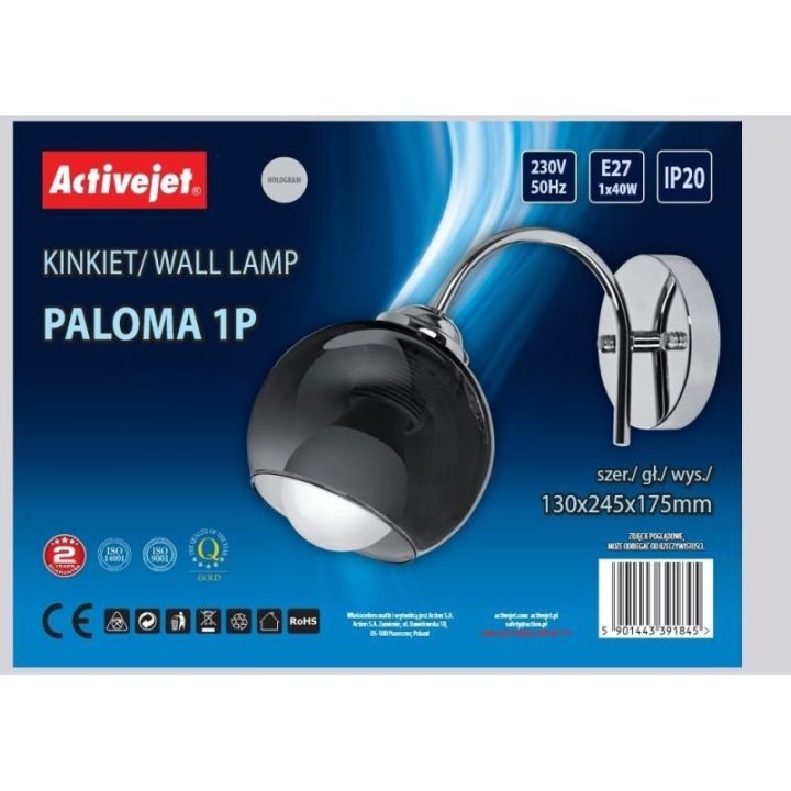Sieninis šviestuvas Activejet AJE-PALOMA, E27, 1 × 40 W