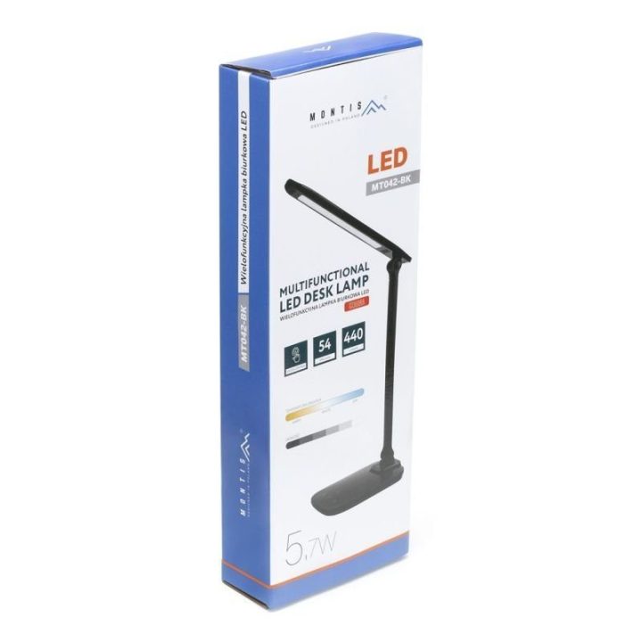 Stalinė LED lempa su USB Montis MT042-BK, 230 V, juoda