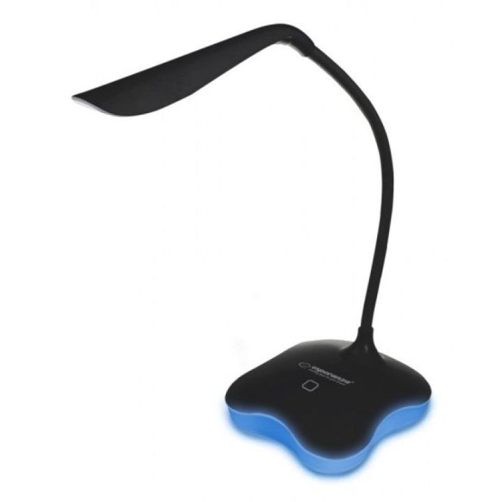 LED stalinė lempa Esperanza Mimosa, 3 W, 1 m, juoda