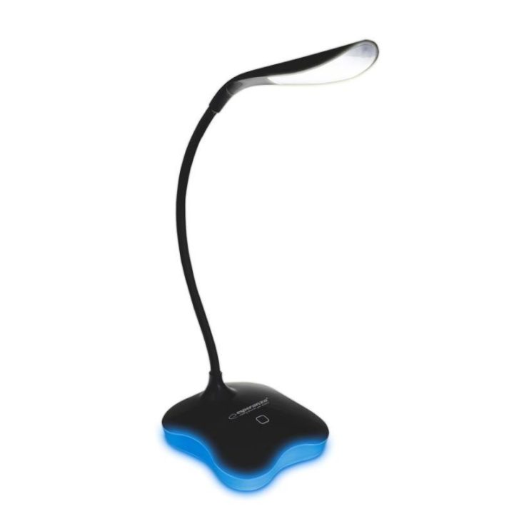 LED stalinė lempa Esperanza Mimosa, 3 W, 1 m, juoda