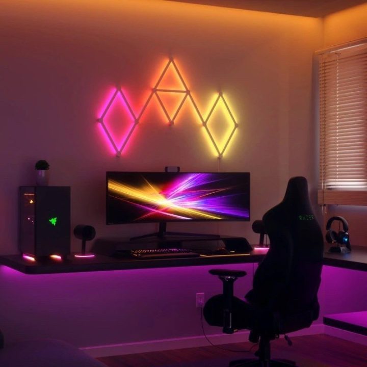Dekoratyvinių LED šviestuvų rinkinys Nanoleaf Lines, 9 panelių