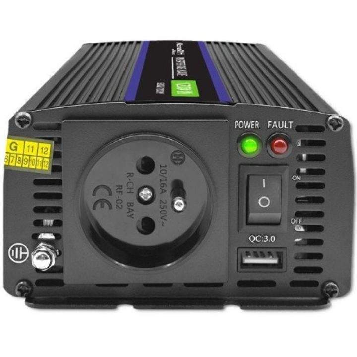Automobilinis įtampos keitiklis Qoltec Monolith 1200 MS Wave, 12/230 V