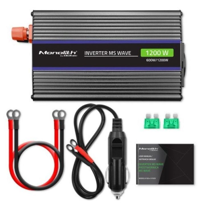 Automobilinis įtampos keitiklis Qoltec Monolith 1200 MS Wave, 12/230 V