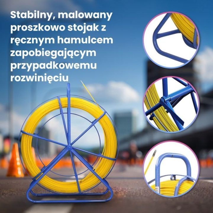 Kabelių pratraukimo strypas Extralink, 6 mm, 75 m, geltonas