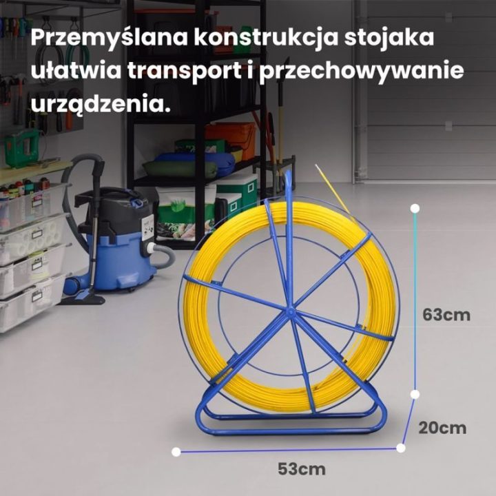 Kabelių pratraukimo strypas Extralink, 6 mm, 75 m, geltonas