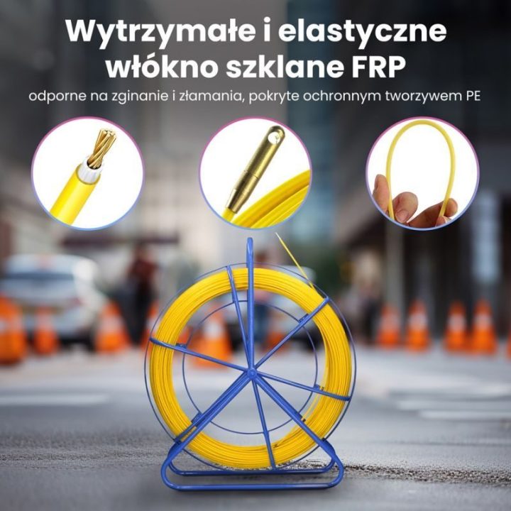 Kabelių pratraukimo strypas Extralink, 6 mm, 75 m, geltonas