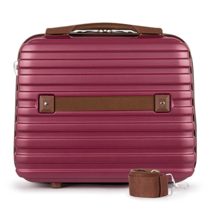 Kosmetikos kelioninis dėklas ABS STL957 bordo spalvos