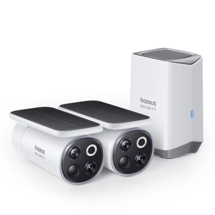 Lauko kamerų komplektas Baseus S1 Pro Dual 3K, 2 kameros, baltas